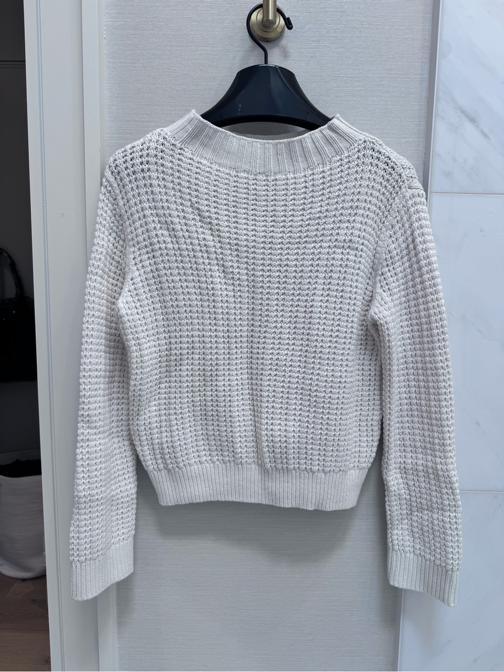 Theory Cotton and Cashmere Sweater Beige Small - Picture 3 of 7